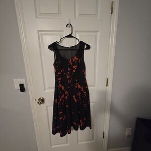 Black and Red Floral Dress